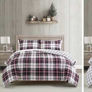 Plaid Comforter Set - Red, Green, White